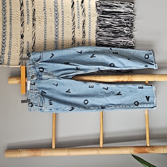 Current/Elliott LOVE LETTERS Cropped Straight Leg Jeans - Picture 2 of 9